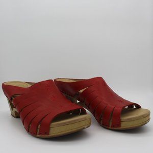 Dansko Red Open-toed Mules (Size 41 EU)